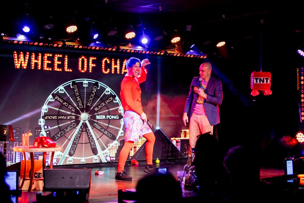 Wheel of Chaos game on stage